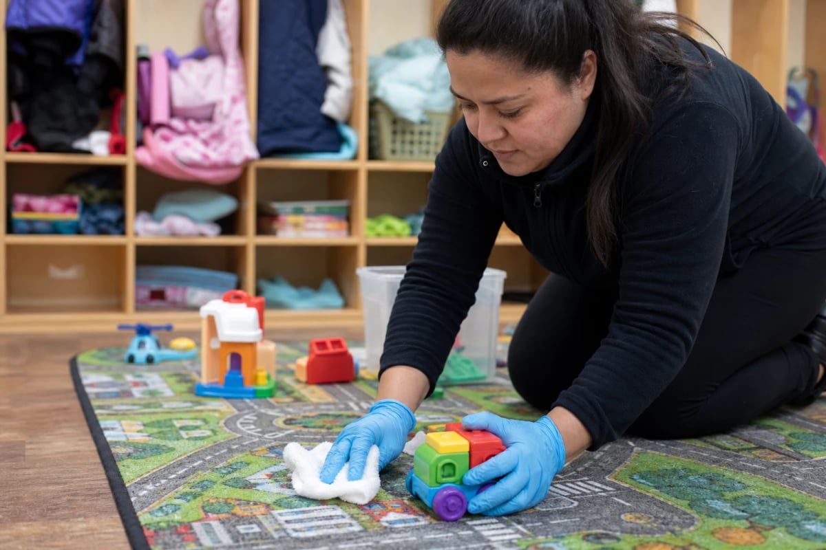 Daycare cleaning visit in a Dallas, Oregon child care center