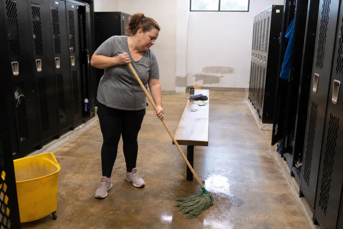Gym cleaning visit in a Dallas, Oregon fitness center