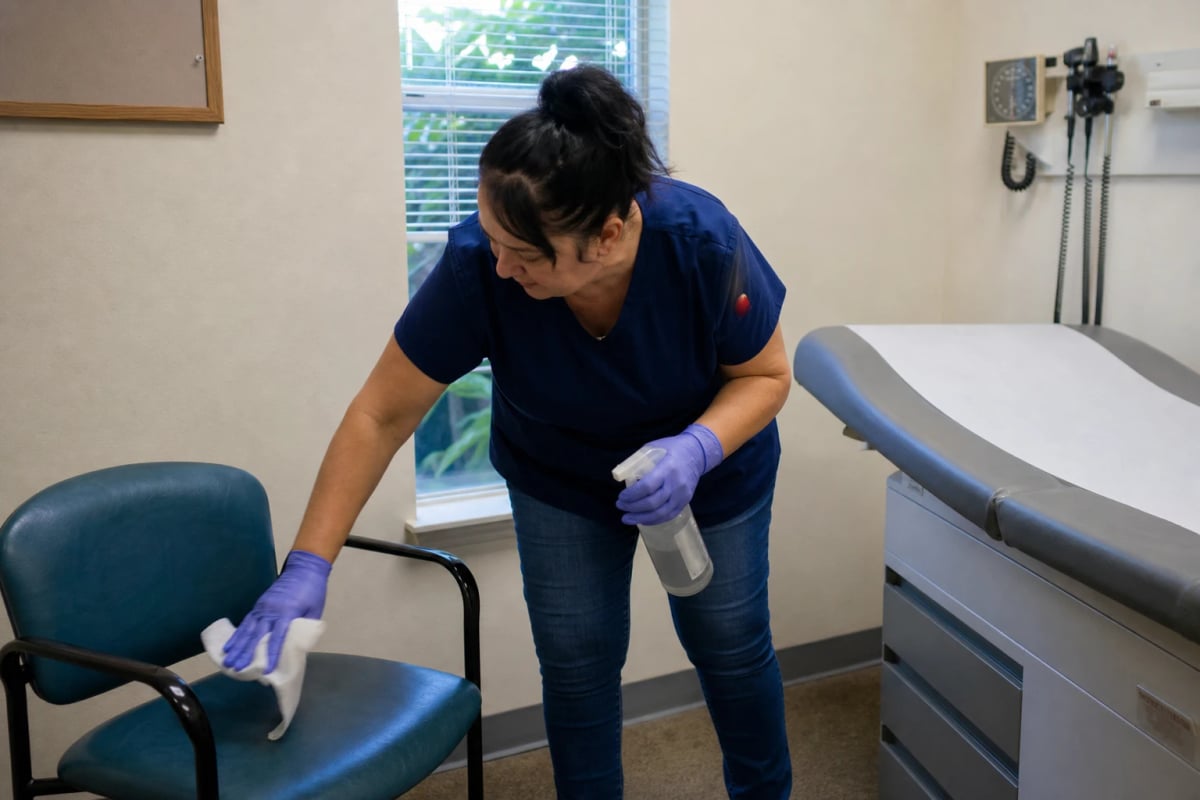 Medical office cleaning in a Dallas, Oregon clinic